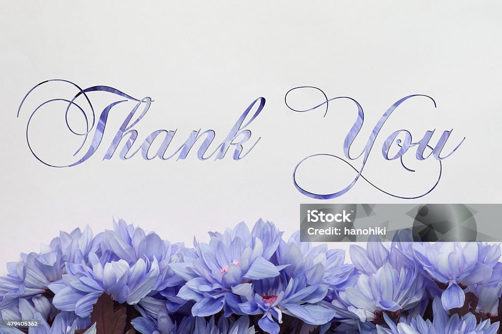 Thank you with flower decoration Thank you with flower decoration on white background 2015 Stock Photo