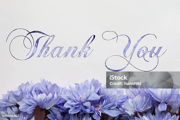 Thank You With Flower Decoration Stock Photo - Download Image Now - 2015, Beauty, Blossom