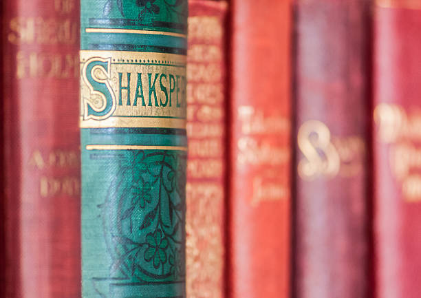 Bookeh A macro shot of some antique books on a bookshelf. william shakespeare photos stock pictures, royalty-free photos & images