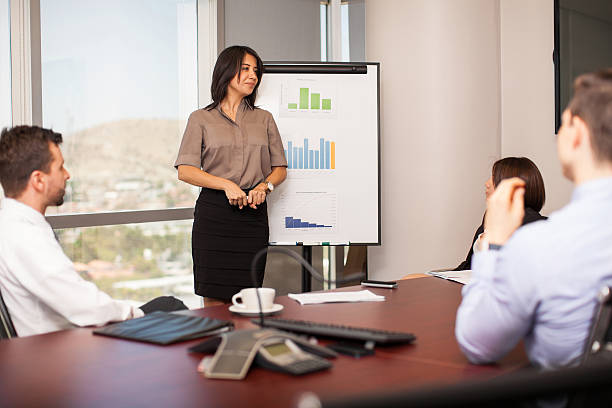 istock Woman giving a sales pitch 479407124