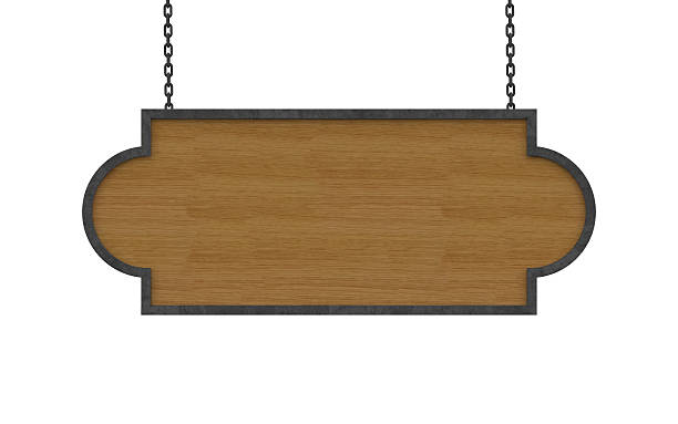 istock Old wooden sign on the chains 479409346