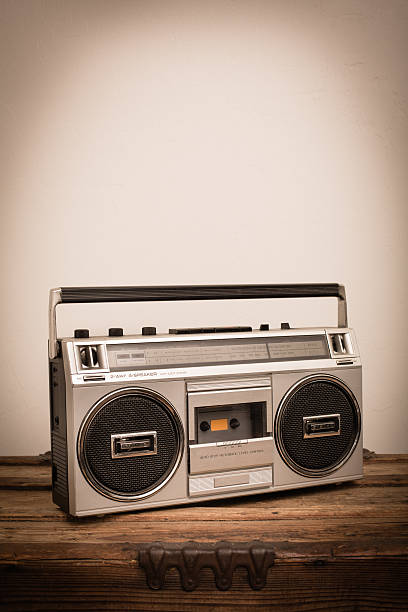 istock Retro Portable Boom Box Stereo from 1980s on Old Trunk 479409382