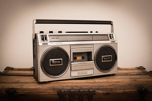 istock Retro Portable Boom Box Stereo from 1980s on Old Trunk 479409392