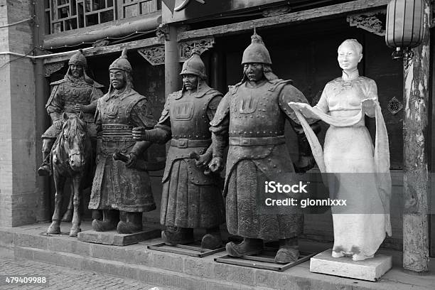 Souvenir Sculptures Shop In Hohhot Inner Mongolia Stock Photo - Download Image Now - 2015, Asia, Black And White