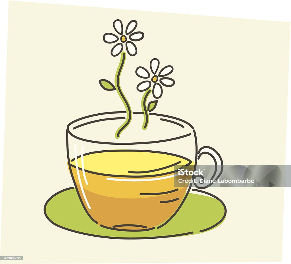 Stile tè alla camomilla icona di bozzetti - arte vettoriale royalty-free di Camomilla