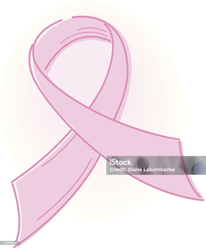 Bocetos rosa cinta contra el cáncer de mama Vector icono Clipart - arte vectorial de Croquis libre de derechos