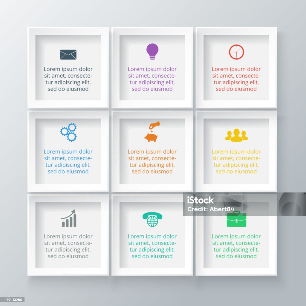 9 Vector Infographic Vector Squares For Infographic Stock Illustration - Download Image Now ...