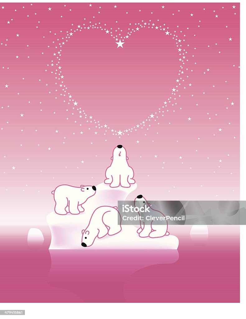 Eisbären auf Schneewittchen mit Star heart_pink - Lizenzfrei Vier Tiere Vektorgrafik