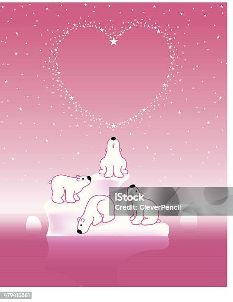 Polar Bears На Айсберг Heartpink В Виде Звезд — стоковая векторная графика и другие изображения на тему Четыре животных - Четыре животных, Айсберг - ледовое образовании, Астрономия