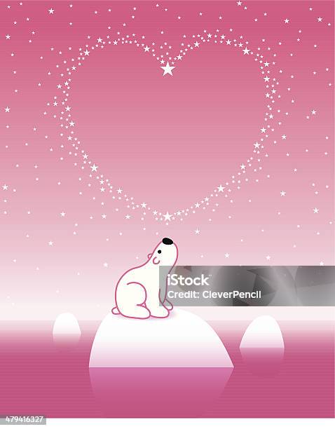 Ilustración de Oso Polar En Iceberg Con Estrellas Heartpink2 y más Vectores Libres de Derechos de Amor - Sentimiento - Amor - Sentimiento, Celebración - Ocasión especial, Cielo