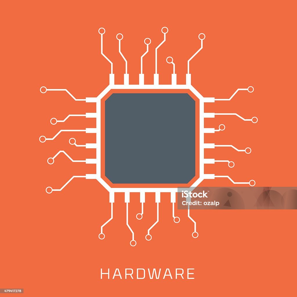 Hardware, flat style, colorful, vector icon Hardware, flat style, colorful, vector icon for info graphics, websites, mobile and print media. CPU stock vector
