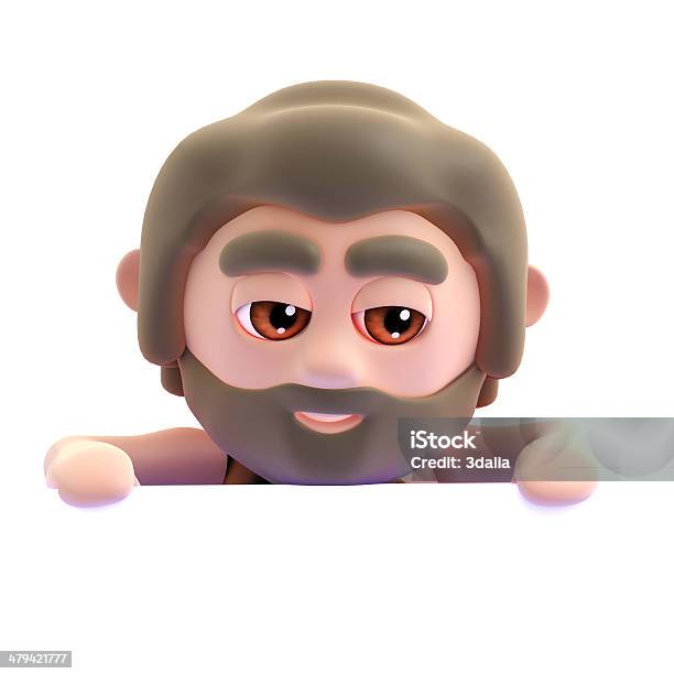 3d Caveman Peeps Over Stock Photo - Download Image Now - Adult, Cartoon, Caveman