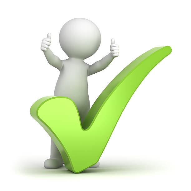 istock 3d white man with big green check mark 479422612