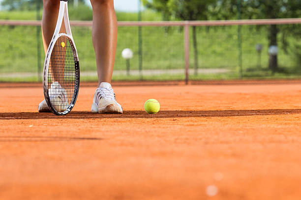 istock Female tennis player legs 479423092