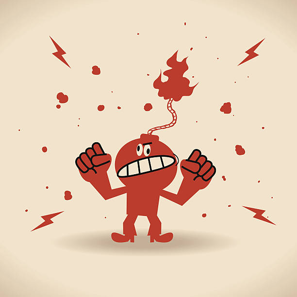 ilustraciones, imágenes clip art, dibujos animados e iconos de stock de angry - bomb exploding vector problems
