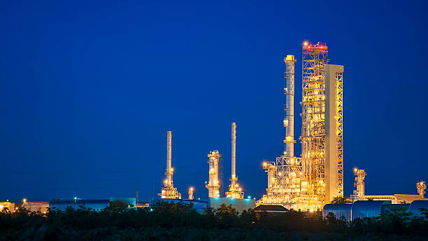 istock Petrochemical plant in night time 479423334