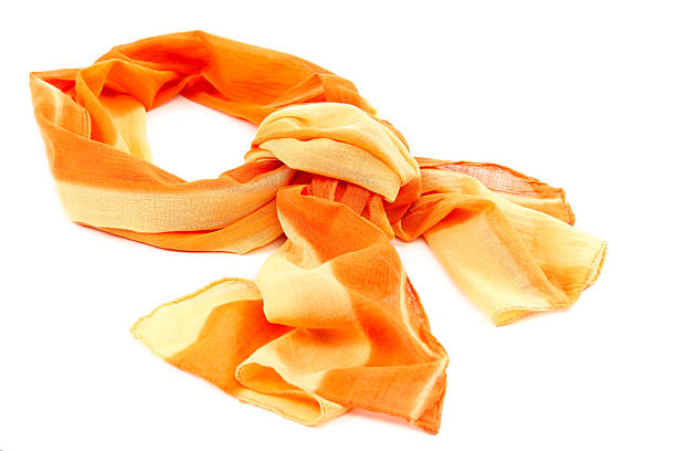 istock Orange scarf or shawl on white background. 479425776