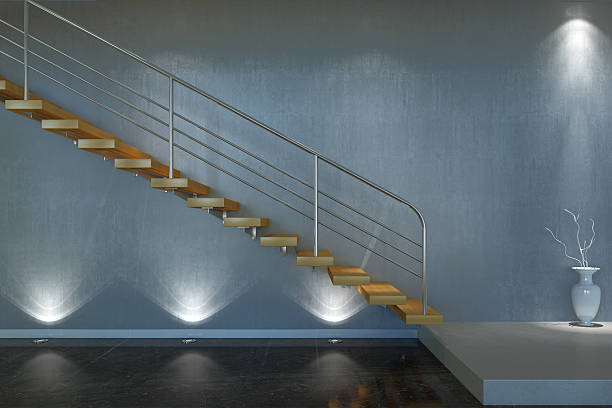 istock Modern stair from wood and metal 479426363