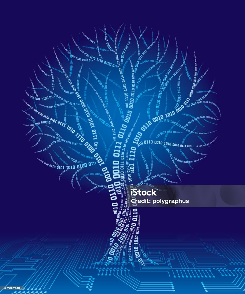Binarny tree - Grafika wektorowa royalty-free (Drzewo)