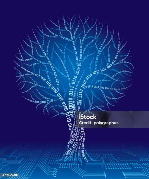 Binarny Tree - Stockowe grafiki wektorowe i więcej obrazów Drzewo - Drzewo, Technologia, Wzrost