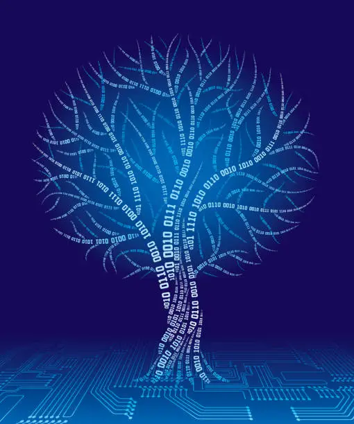 Vector illustration of Binary tree