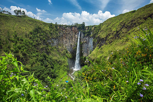 Sipisopiso waterfall in northern Sumatra, Indonesia stock photo