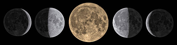 Moon Phases Mosaic - Isolated on Black