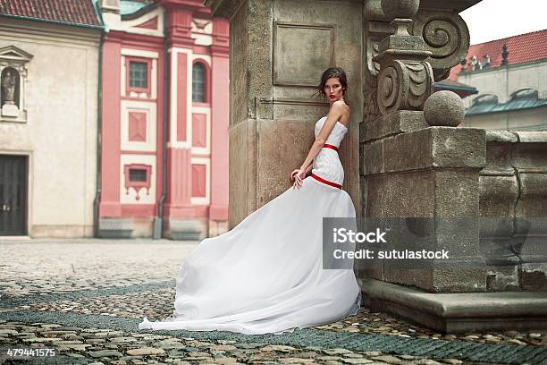 Bride In A White Dress On The Street Stock Photo - Download Image Now - Adolescence, Adult, Adults Only