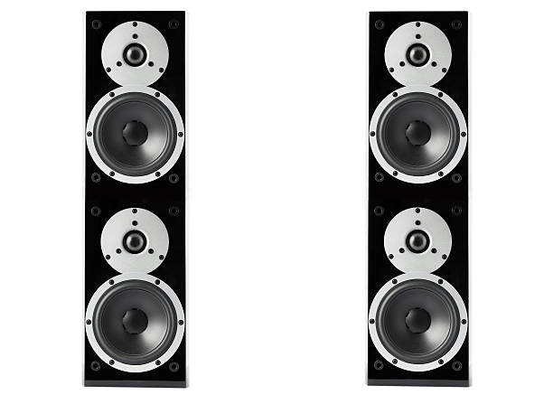 istock Black glossy music speakers 479441839