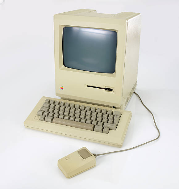 apple macintosh 128 k dal 1984, la vintage imac - steve jobs foto e immagini stock