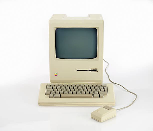 apple macintosh 128 k desde 1984, el vintage imac - apple macintosh old computer retro revival fotografías e imágenes de stock