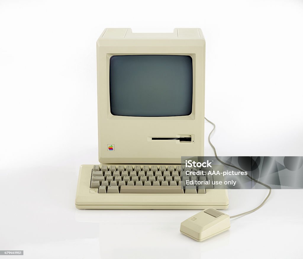 Apple Macintosh 128 km de 1984, o vintage iMac - Foto de stock de Antigo royalty-free