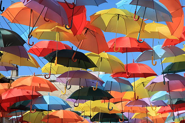 istock Street decorated with colored umbrellas.Madrid,Getafe, Spain 479443267