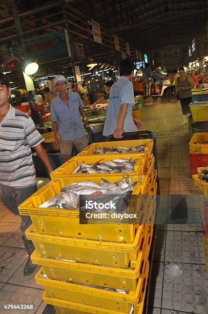 People Are Purchasing At A Local Seafood Market Stock Photo - Download Image Now - 2015, Agriculture, Aquaculture