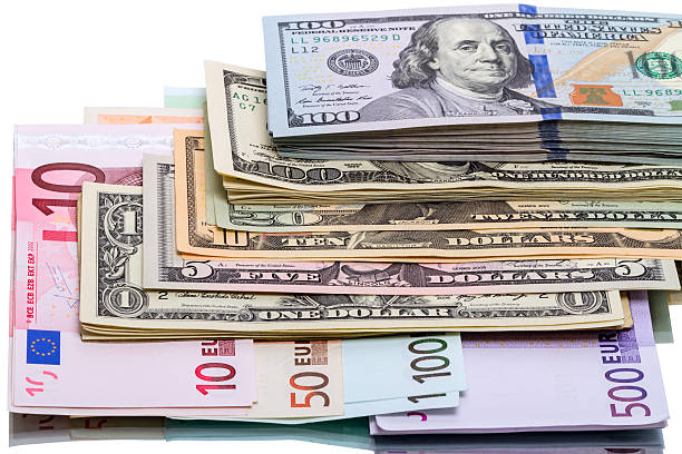 istock Heap of dollars and euros 479444210