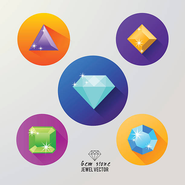 ilustrações de stock, clip art, desenhos animados e ícones de gem vector.jewely pedras ícone símbolo. - orange texas