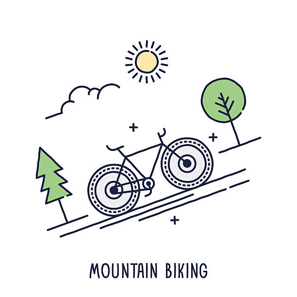 illustrations, cliparts, dessins animés et icônes de du vtt symbole - bicycle silhouette design element mountain bike