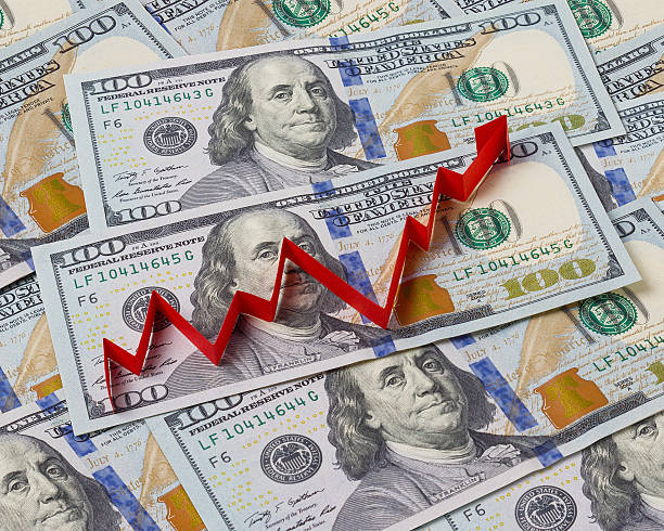 istock Background of dollars and up arrow 479449536