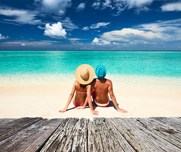 istock Couple on a beach at Maldives 479450072