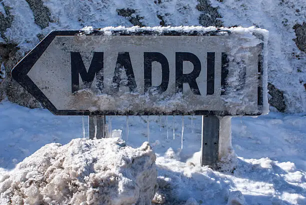 Winter in the mountain navacerrada madrid,spain,