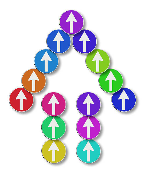 istock Multi-colored arrow composed of many colored arrows 479454004