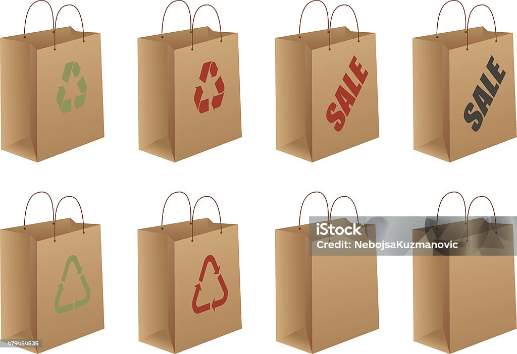 shopping bags set of vector shopping bags. Zip file includes additional AICS2 and PDF formats. Bag stock vector
