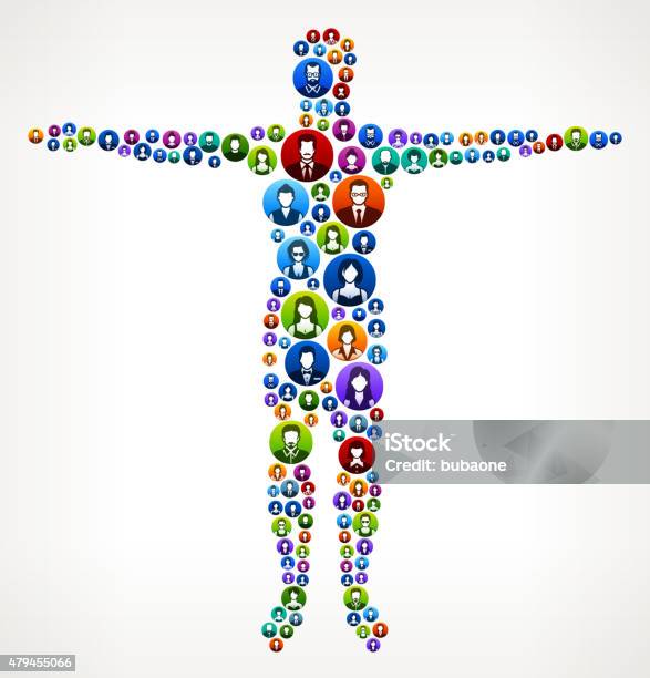 Human Body People Faces Community And Communication Pattern Stock Illustration - Download Image Now