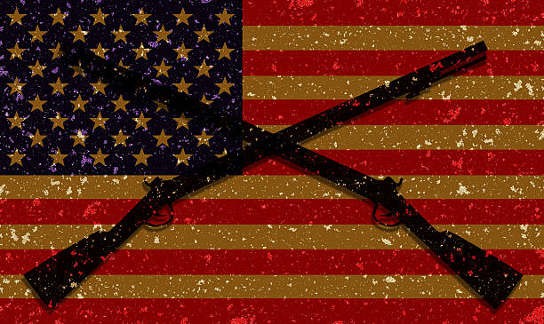 american flag and gun