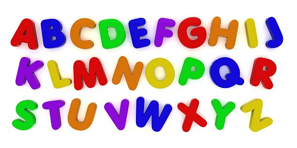 Multicoloured Alphabet Fridge Magnet Letters Background stock photo