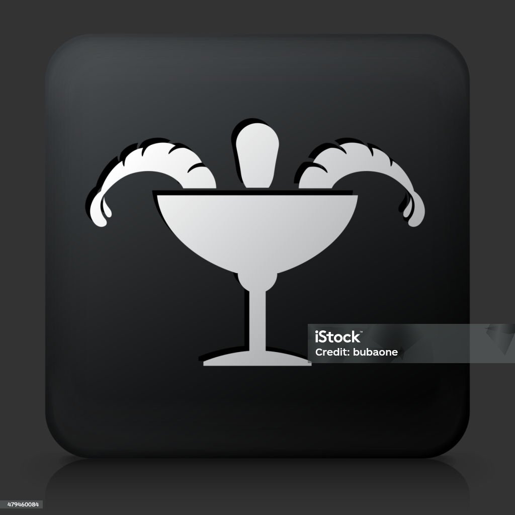 Black Square Button with Shrimp Cocktail Icon Black Square Button with Shrimp Cocktail Icon. This royalty free vector image features a white interface icon on square black button. The vector button has a bevel effect and a light shadow. The image background is dark grey and the button has a light reflection. 2015 stock vector