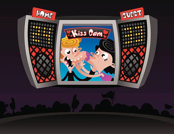 Vector illustration of Kiss Cam