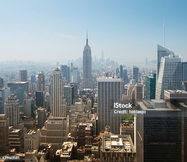 Widok Z Lotu Ptaka Manhattan New York City - zdjęcia stockowe i więcej obrazów Architektura - Architektura, Bez ludzi, Biurowiec