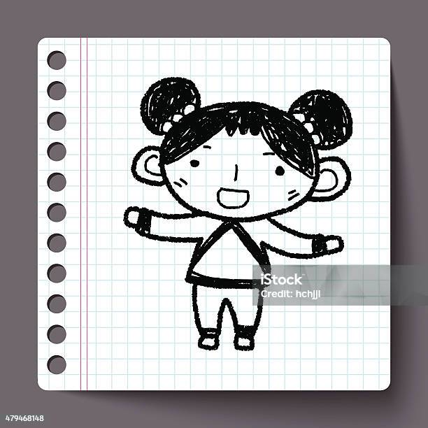 Chinese New Year Chinese New Year Girl Doodle Stock Illustration - Download Image Now - 2015, Adult, Backgrounds