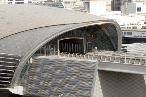 Dubai, United Arab Emirates - September 03, 2011: Metro Station in fully automated metro rail network in Dubai